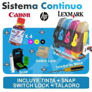 Sistema Tinta Continua Lexmark + Switch Lock + Snap + Tinta