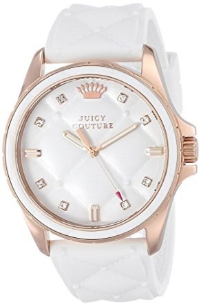 Juicy Couture Women's Stella White Quilted Silicone Dial W