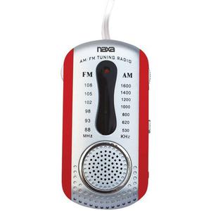 Naxa Nr721 Am / Fm Mini Pocket Radio Con Altavoz, Rojo