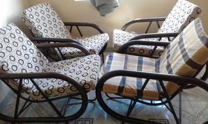 4 sillas de sala en metal