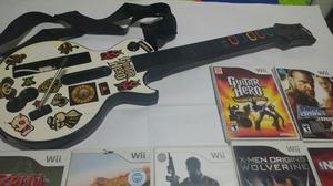 Guitarra Y 7 Juegos Originales de Wiil