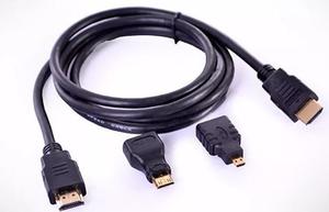 Cable Hdmi 1.5 Mtrs 3 En 1 Mini Y Micro Hdmi
