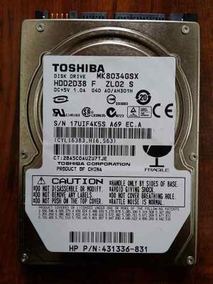 Discoduro 80gb Sata/rpm 8mb 2.5-inc Portatil Toshiba