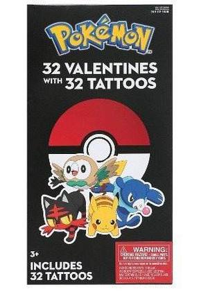 Pokemon Tarjetas De San Valentín Con Los Tatuajes Para Aula