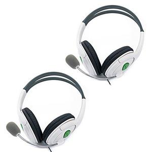 Hde Xbox 360 Auricular Mic 2-pack Juego Blanco Chat En Vivo