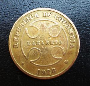 Moneda colombiana LAZARETO de 