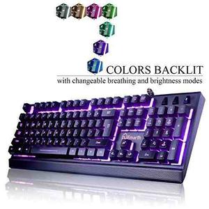 Emarth Mechanical Feel Wired Juego De Teclado Para Pc Con...