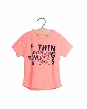 Camiseta Manga Corta Estampada Niña Naranja Bium