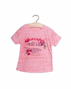 Camiseta Manga Corta Estampada Niña Rosado Bium