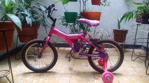 Bicicleta para niña rosa fresita