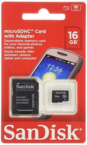 4 Tarjeta De Memoria Flash De 16 Gb Clase Sandisk Microsdhc