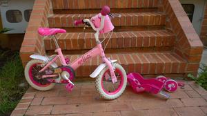 Bicicleta barbie para niña casi nueva