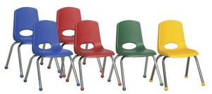 Ecr4kids School Stack Chair Con Patas De Cromo / Patines...