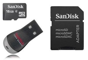 Tarjeta De Memoria Micro Sdhc Sandisk De 16 Gb Con Sd Con 21