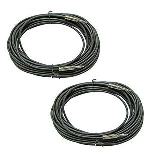 Paquete 2 50 Pies 1/4 A 1/4 Cables Blindados De Instrumento