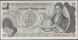 Colombia, 20 Pesos 1 Ene  Bgw244