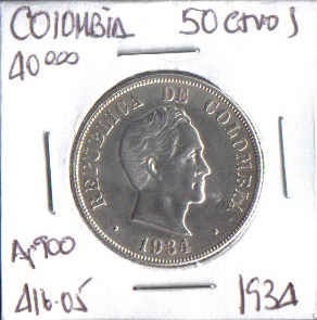 Colombia 50 Centavos  Jer