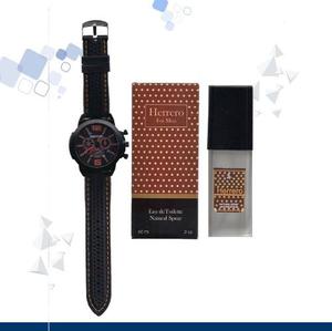 Loción Inspirada En Carolina Herrera For Men + Reloj Negro