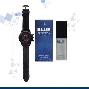 Loción Perfume Inspirada En Blue Seduction + Reloj Negro