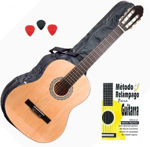 Combo Guitarra Flamenco Importada Estuche Libro Pick C851nt