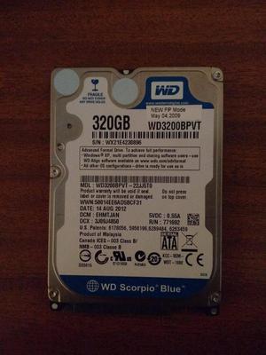 vendo disco duro para portatil western digital 320gb blue