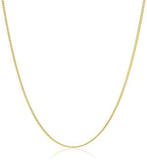 14k Yellow Gold Diamond Cut Curb Chain Necklace, !