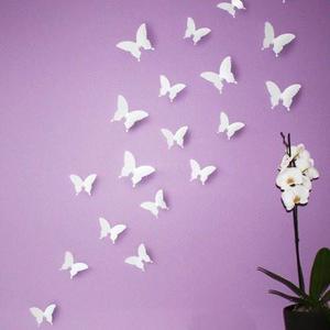 Wandkings Estilo 3d Mariposas En Blanco Para La Decoración