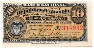 Banco Nacional 10 Centavos  Serie Y