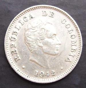 Moneda Colombia Plata A. U. 10 Centavos  B