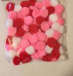 Valentines Craft Pompones Bolas 80 Conde Rojo Rosa !