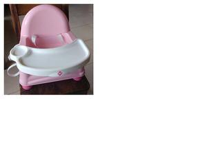 silla comedor bebe rosada