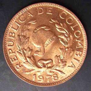Moneda Colombia 5 Centavos  A.u. Brillante Escasa