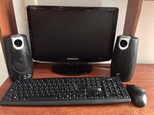 Monitor Samsung 14 +teclado Genius+mouse+parlantes.