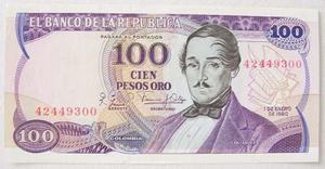 Billete Colombia De 100 Pesos De Oct. 1 De  Uncirculated