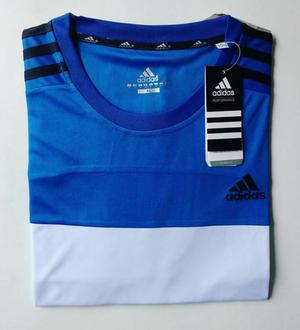 Camiseta Deportiva Adidas Azul con Blanc