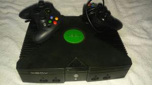 Xbox Negro Con Dos Controles Juegos Incorporados Y 15