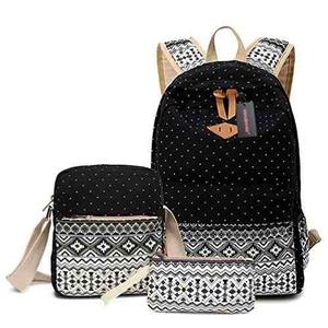 Wasing Canvas Dot Mochila Cute Ligeramente Adolescentes M...