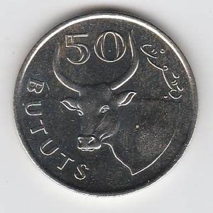 Moneda De Gambia De 50 Bututs  Toro Muy Bonita