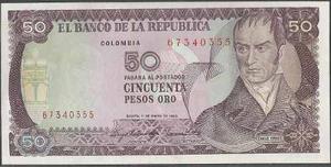 Colombia, 50 Pesos 1 Ene  Bgw272