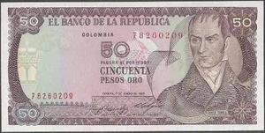 Colombia, 50 Pesos 1 Ene  Bgw277