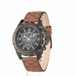 Reloj Timex Para Hombres, Correa De Cuero Marrón