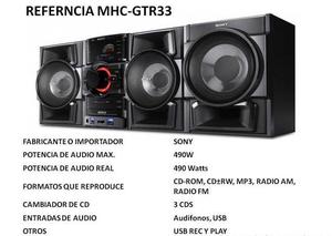 Equipo de sonido SONY GTR33 Como nuevo