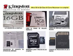 Original Kingston Micro Sd 16 Gb Class 10 Original!!!