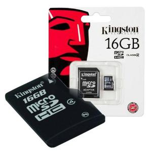 Tarjeta Memoria Microsd Kingston De 16gb + Adaptador Clase 4