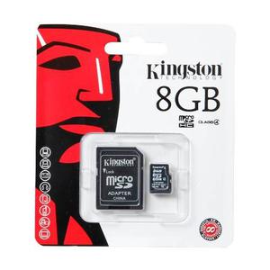 Tarjeta Memoria Microsd Kingston De 8gb + Adaptador Clase 4