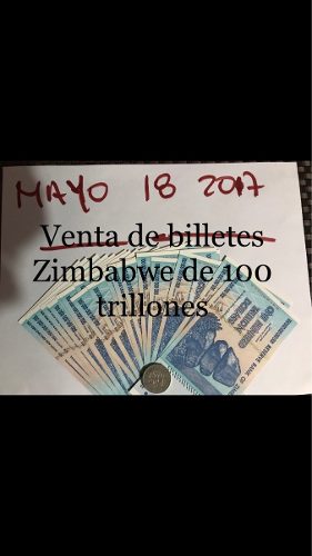 Billetes Zimbabwe De 100 Trillones