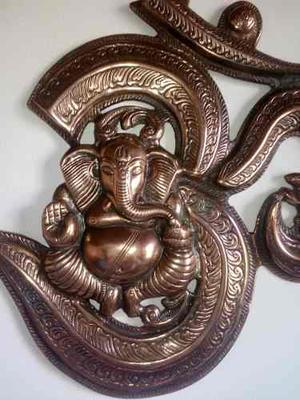Figura En Bronce De Ganesh Y Om