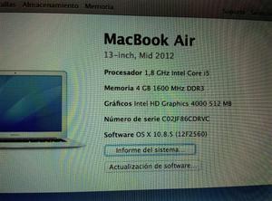 Macbook Air Core I  Gb. 4 Ram 