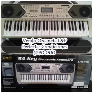 ORGANETA LP 54 KEY COMO NUEVA CON CARGADOR ELECTRICO