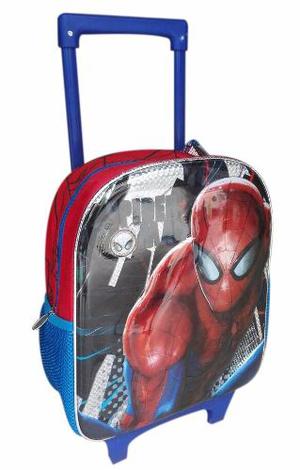 Maleta Ruedas Pequeño Spiderman Morral Llantas En Goma